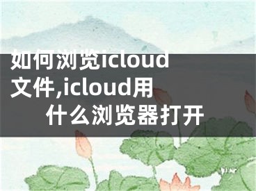 如何瀏覽icloud文件,icloud用什么瀏覽器打開(kāi)