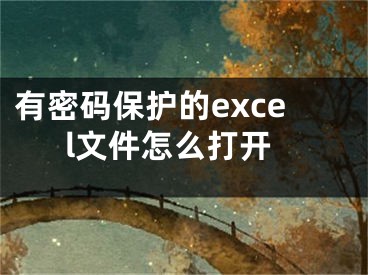 有密碼保護的excel文件怎么打開