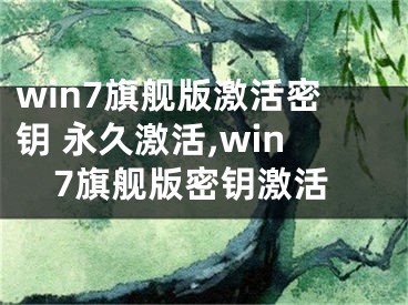 win7旗艦版激活密鑰 永久激活,win7旗艦版密鑰激活