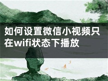 如何設(shè)置微信小視頻只在wifi狀態(tài)下播放