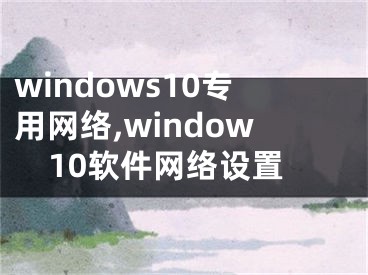 windows10專用網(wǎng)絡,window10軟件網(wǎng)絡設置