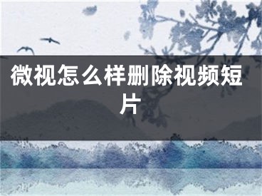 微視怎么樣刪除視頻短片