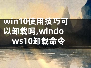 win10使用技巧可以卸載嗎,windows10卸載命令