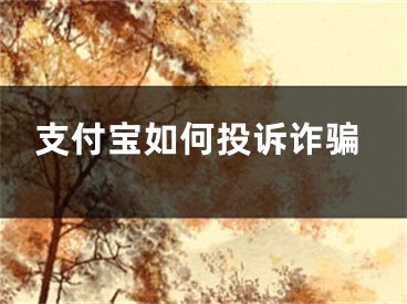 支付寶如何投訴詐騙