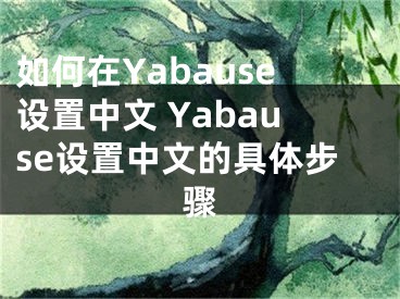 如何在Yabause設(shè)置中文 Yabause設(shè)置中文的具體步驟