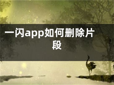 一閃app如何刪除片段