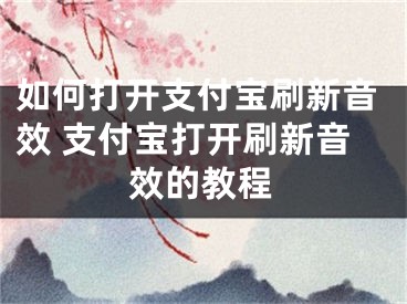 如何打開支付寶刷新音效 支付寶打開刷新音效的教程