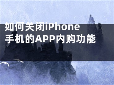 如何關(guān)閉iPhone手機(jī)的APP內(nèi)購(gòu)功能 