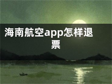 海南航空app怎樣退票