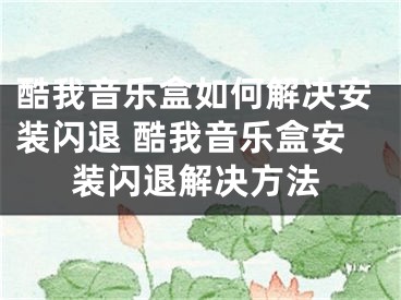 酷我音樂盒如何解決安裝閃退 酷我音樂盒安裝閃退解決方法