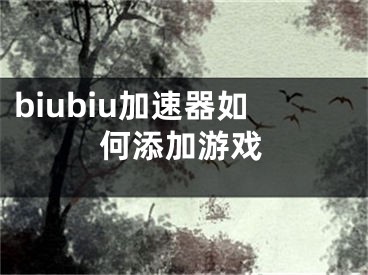 biubiu加速器如何添加游戲