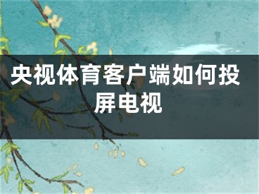 央視體育客戶端如何投屏電視