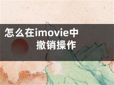 怎么在imovie中撤銷操作