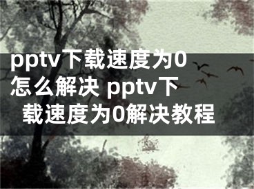 pptv下載速度為0怎么解決 pptv下載速度為0解決教程