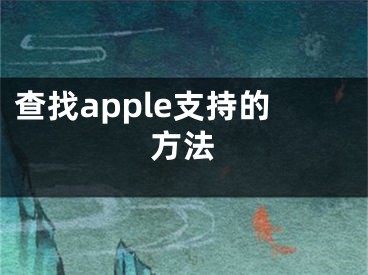 查找apple支持的方法