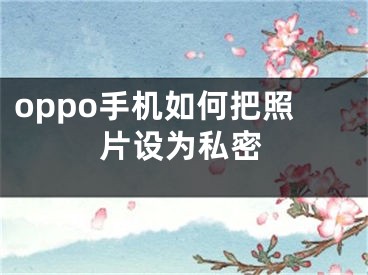 oppo手機(jī)如何把照片設(shè)為私密