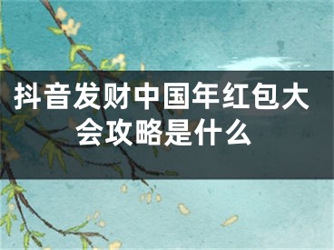 抖音發(fā)財中國年紅包大會攻略是什么