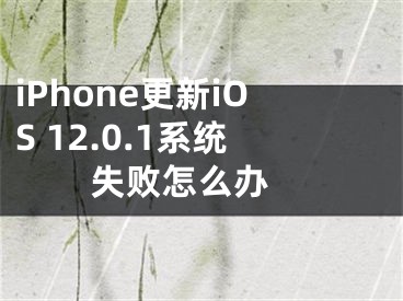 iPhone更新iOS 12.0.1系統(tǒng)失敗怎么辦 