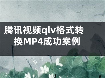 騰訊視頻qlv格式轉(zhuǎn)換MP4成功案例