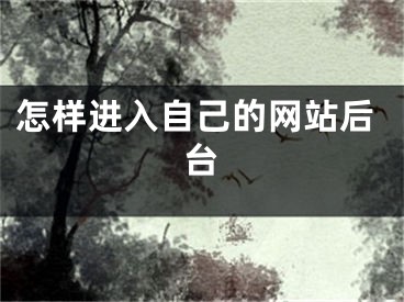 怎樣進(jìn)入自己的網(wǎng)站后臺