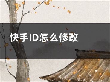 快手ID怎么修改 