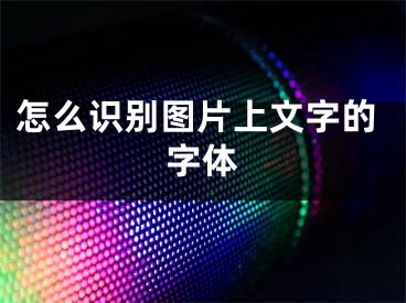 怎么識別圖片上文字的字體