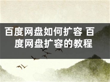 百度網(wǎng)盤如何擴容 百度網(wǎng)盤擴容的教程