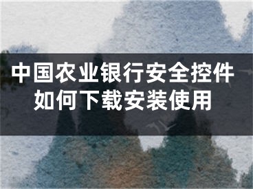 中國農業(yè)銀行安全控件如何下載安裝使用