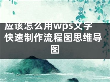 應(yīng)該怎么用wps文字快速制作流程圖思維導(dǎo)圖