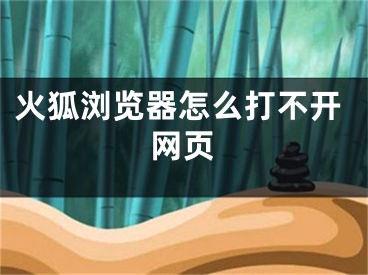 火狐瀏覽器怎么打不開網(wǎng)頁