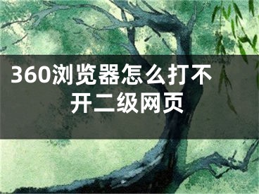 360瀏覽器怎么打不開二級(jí)網(wǎng)頁(yè)