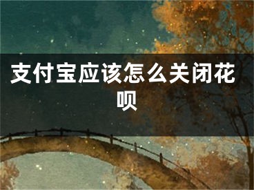 支付寶應該怎么關閉花唄