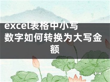 excel表格中小寫數(shù)字如何轉(zhuǎn)換為大寫金額