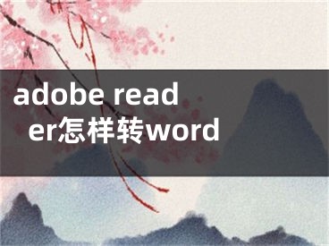 adobe reader怎樣轉(zhuǎn)word