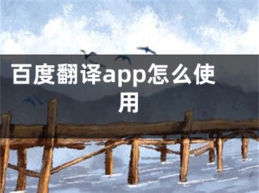 百度翻譯app怎么使用