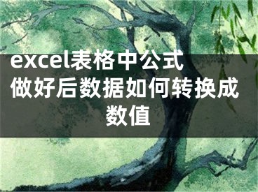 excel表格中公式做好后數據如何轉換成數值