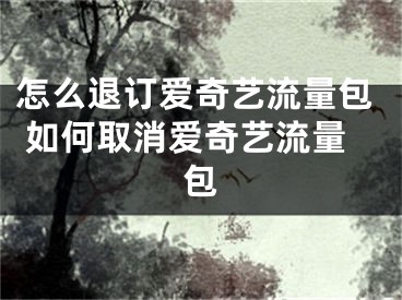 怎么退訂愛奇藝流量包 如何取消愛奇藝流量包