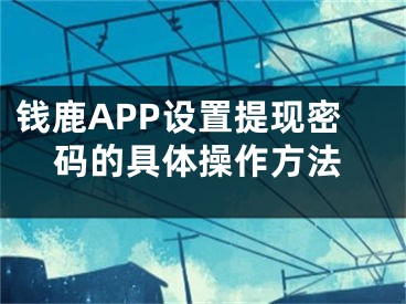 錢鹿APP設(shè)置提現(xiàn)密碼的具體操作方法