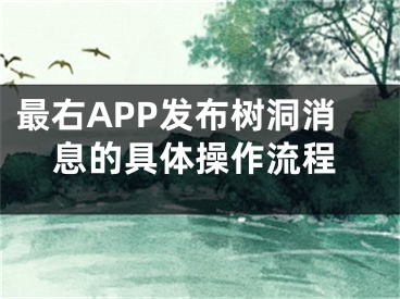 最右APP發(fā)布樹洞消息的具體操作流程