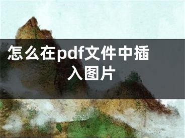 怎么在pdf文件中插入圖片