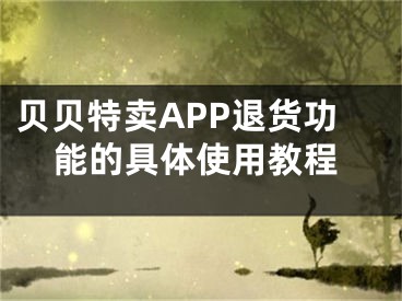 貝貝特賣APP退貨功能的具體使用教程