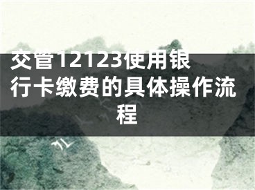 交管12123使用銀行卡繳費的具體操作流程