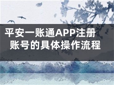 平安一賬通APP注冊賬號的具體操作流程