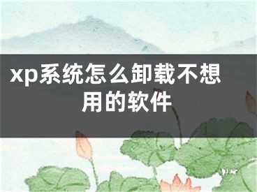 xp系統(tǒng)怎么卸載不想用的軟件