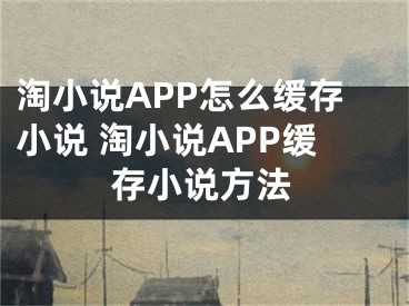 淘小說APP怎么緩存小說 淘小說APP緩存小說方法