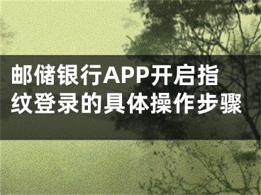 郵儲銀行APP開啟指紋登錄的具體操作步驟