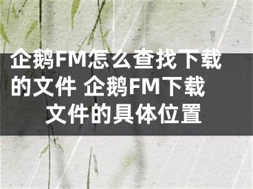 企鵝FM怎么查找下載的文件 企鵝FM下載文件的具體位置