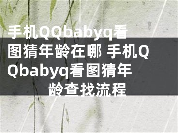 手機(jī)QQbabyq看圖猜年齡在哪 手機(jī)QQbabyq看圖猜年齡查找流程