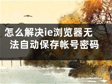 怎么解決ie瀏覽器無(wú)法自動(dòng)保存帳號(hào)密碼