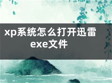 xp系統(tǒng)怎么打開迅雷exe文件